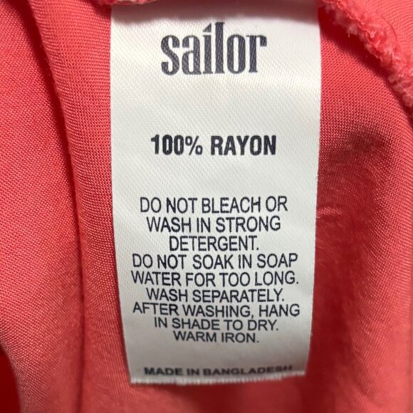 Sailor Womens Embroidered Rayon Boho Tunic Dress Pink XL Regular Fit - Picture 7 of 7